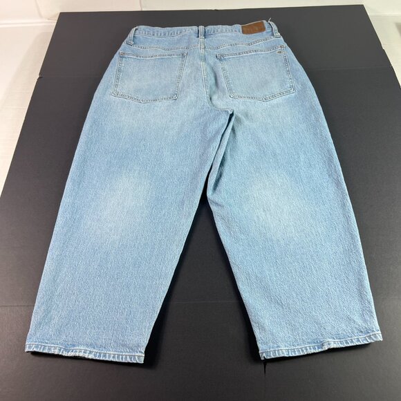 Madewell Jean Women 33x22* Balloon Baggy High Rise Crop Light Blue Denim Tag 31P - Picture 10 of 16